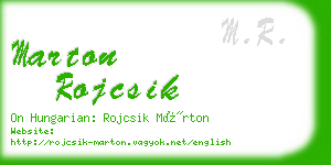marton rojcsik business card